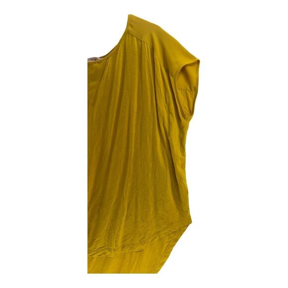 Philosophy Mustard Yellow Blouse Women's High Low Sheer Panel Relaxed Fit 2XL - Picture 4 of 5